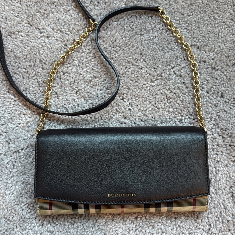 Burberry Haymarket Check Wallet crossbody